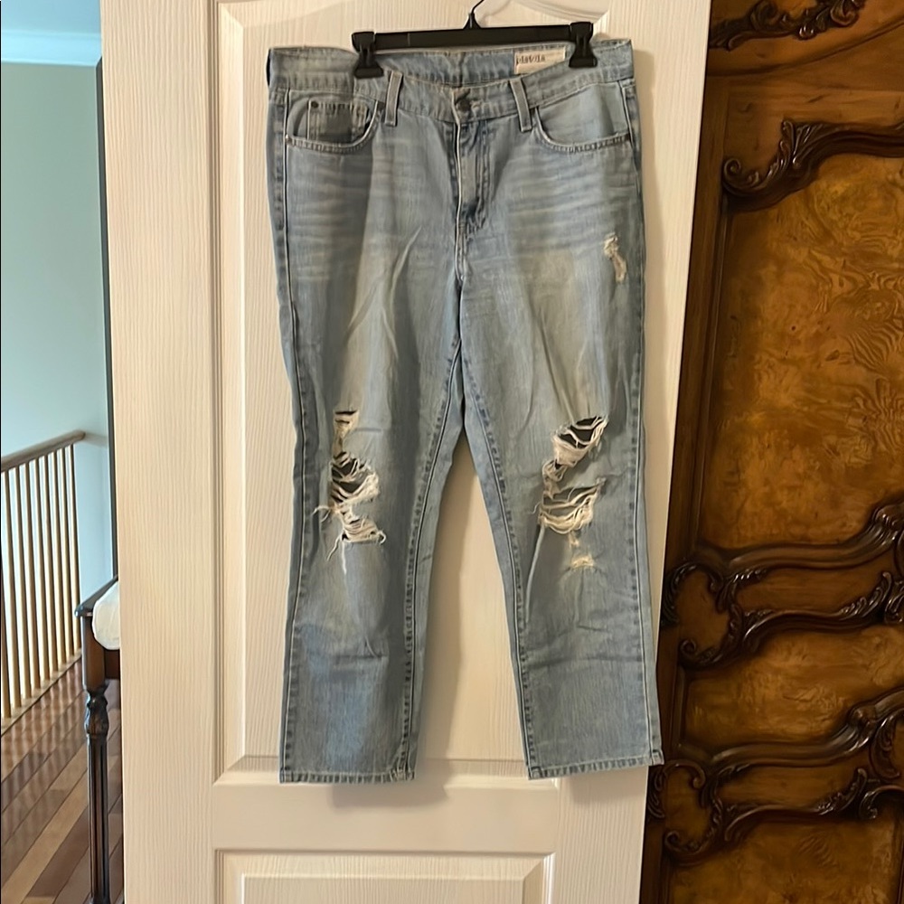 Distressed Light Blue Jeans